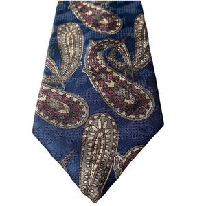 ROBERT TALBOTT BEST OF CLASS Tie Silk Made USA   Blue  Paisley  Hand Made